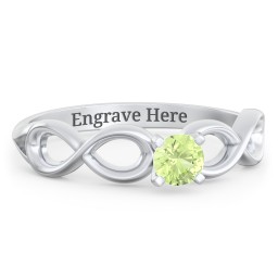 1/4 ct. Round Gemstone Infinity Engagement Ring in 925 Sterling Silver with Peridot