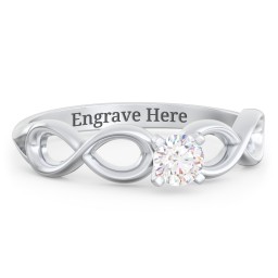 1/4 ct. Round Gemstone Infinity Engagement Ring in 925 Sterling Silver with White Sapphire