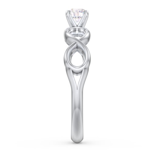 1/4 ct. Round Gemstone Infinity Engagement Ring – Sterling Silver with Diamond