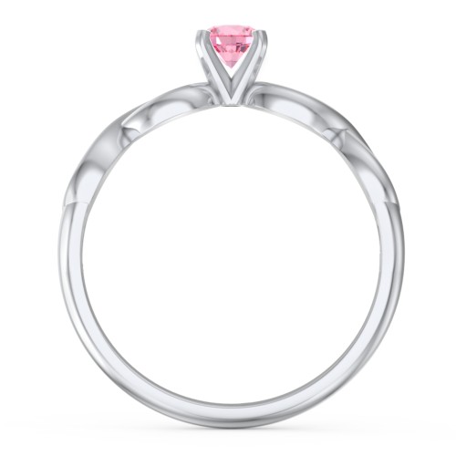 1/4 ct. Round Gemstone Infinity Engagement Ring – Sterling Silver with Pink Tourmaline