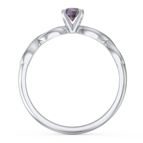 1/4 ct. Round Gemstone Infinity Engagement Ring – Sterling Silver with Alexandrite