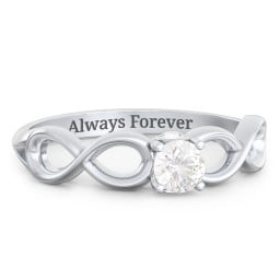 1/4 ct. Round Gemstone Infinity Peek-A-Boo Engagement Ring