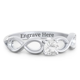 1/4 ct. Round Gemstone Infinity Peek-A-Boo Engagement Ring