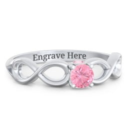 1/4 ct. Round Gemstone Infinity Peek-A-Boo Engagement Ring