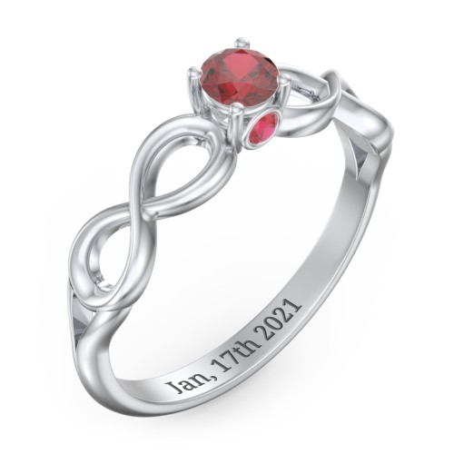 1/4 ct. Round Gemstone Infinity Peek-A-Boo Engagement Ring