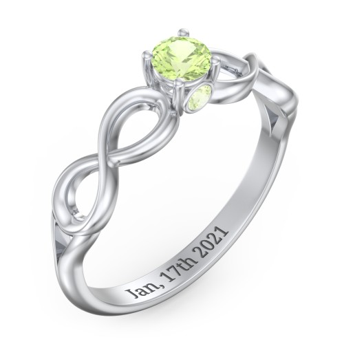 1/4 ct. Round Gemstone Infinity Peek-A-Boo Engagement Ring