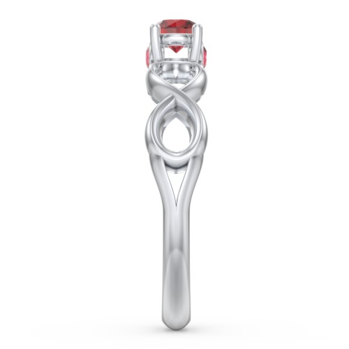 1/4 ct. Round Gemstone Infinity Peek-A-Boo Engagement Ring