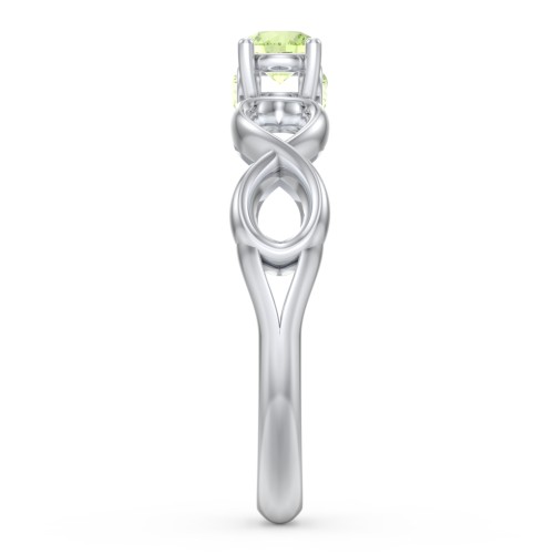 1/4 ct. Round Gemstone Infinity Peek-A-Boo Engagement Ring