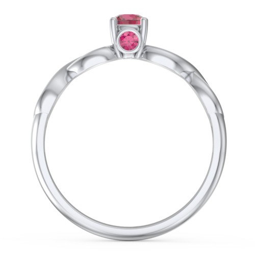 1/4 ct. Round Gemstone Infinity Peek-A-Boo Engagement Ring
