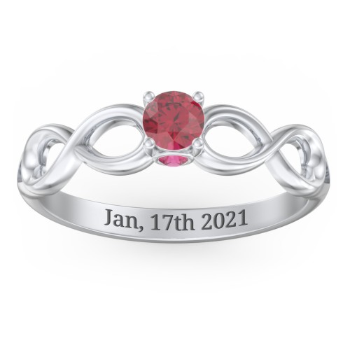 1/4 ct. Round Gemstone Infinity Peek-A-Boo Engagement Ring