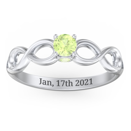 1/4 ct. Round Gemstone Infinity Peek-A-Boo Engagement Ring