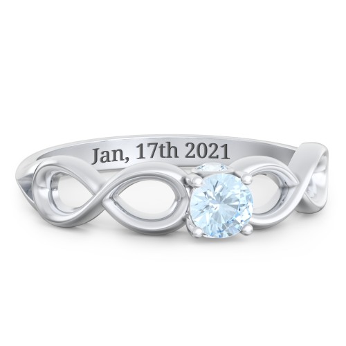 1/4 ct. Round Gemstone Infinity Peek-A-Boo Engagement Ring