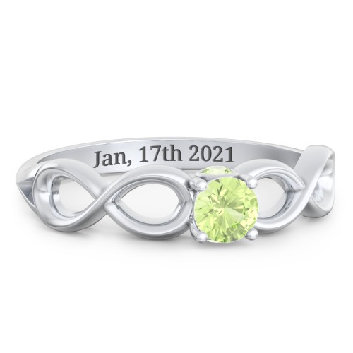 1/4 ct. Round Gemstone Infinity Peek-A-Boo Engagement Ring