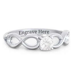 1/4 ct. Round Gemstone Infinity Peek-A-Boo Engagement Ring in 925 Sterling Silver with Cubic Zirconia