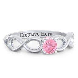 1/4 ct. Round Gemstone Infinity Peek-A-Boo Engagement Ring in 925 Sterling Silver with Pink Tourmaline