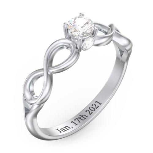 1/4 ct. Round Gemstone Infinity Peek-A-Boo Engagement Ring – Sterling Silver with Cubic Zirconia