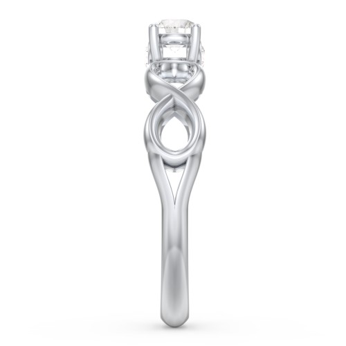 1/4 ct. Round Gemstone Infinity Peek-A-Boo Engagement Ring – Sterling Silver with Cubic Zirconia