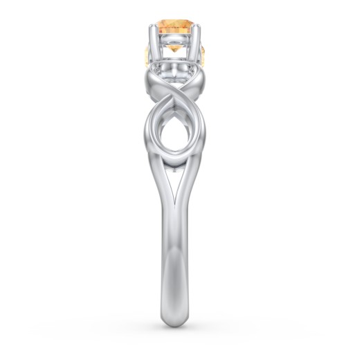 1/4 ct. Round Gemstone Infinity Peek-A-Boo Engagement Ring – Sterling Silver with Citrine