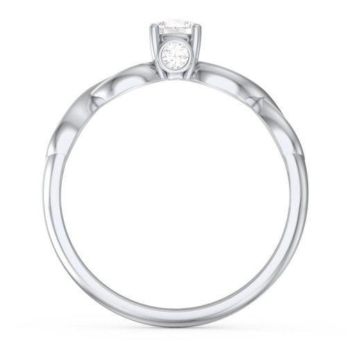 1/4 ct. Round Gemstone Infinity Peek-A-Boo Engagement Ring – Sterling Silver with Cubic Zirconia