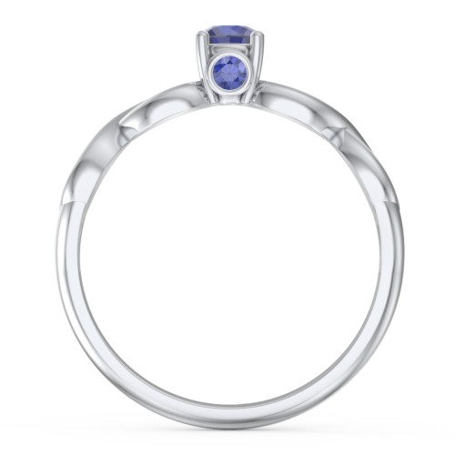 1/4 ct. Round Gemstone Infinity Peek-A-Boo Engagement Ring – Sterling Silver with Blue Sapphire