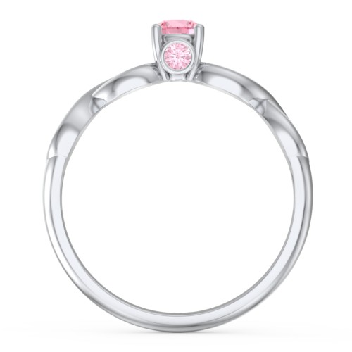 1/4 ct. Round Gemstone Infinity Peek-A-Boo Engagement Ring – Sterling Silver with Pink Tourmaline
