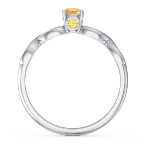 1/4 ct. Round Gemstone Infinity Peek-A-Boo Engagement Ring – Sterling Silver with Citrine