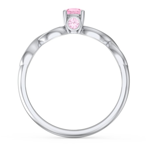 1/4 ct. Round Gemstone Infinity Peek-A-Boo Engagement Ring – Sterling Silver with Pink Tourmaline
