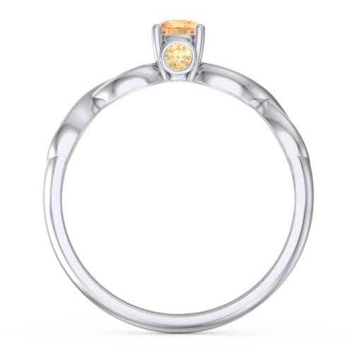 1/4 ct. Round Gemstone Infinity Peek-A-Boo Engagement Ring – Sterling Silver with Citrine