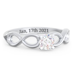 1/3 ct. Round Gemstone Infinity Engagement Ring in 925 Sterling Silver with White Premium Zirconia