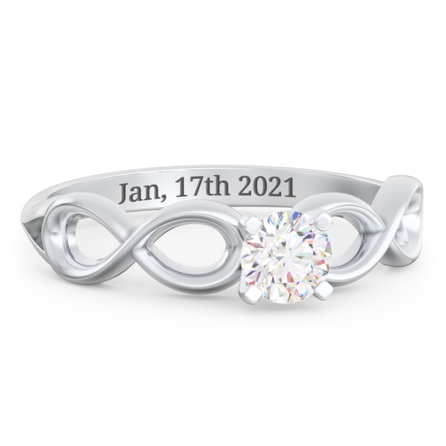 13 ct Round Gemstone Infinity Engagement Ring
