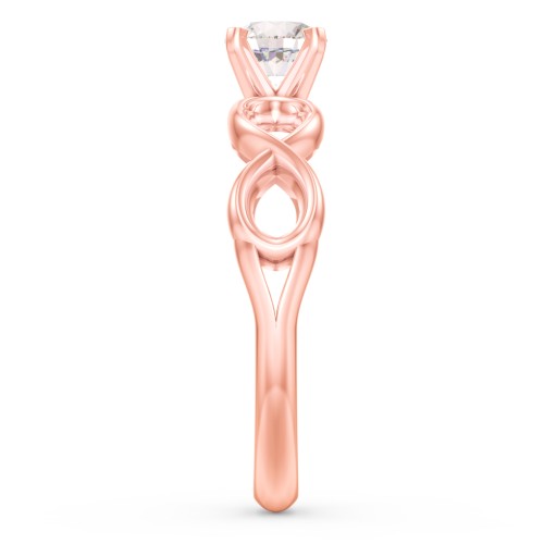 1/2 ct. Round Gemstone Infinity Engagement Ring – 10K Rose Gold with Cubic Zirconia