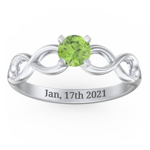 1/2 ct. Round Gemstone Infinity Engagement Ring