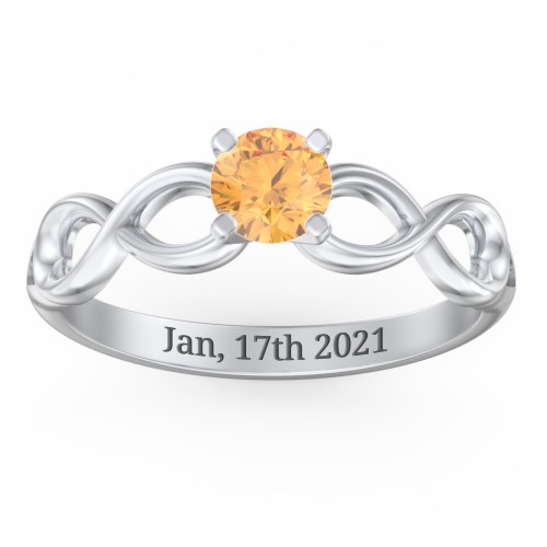 1/2 ct. Round Gemstone Infinity Engagement Ring
