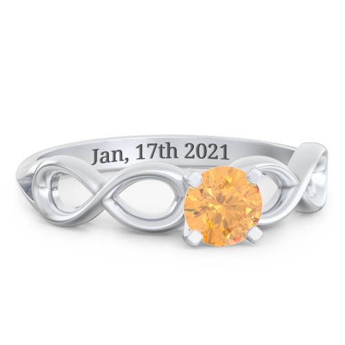 1/2 ct. Round Gemstone Infinity Engagement Ring