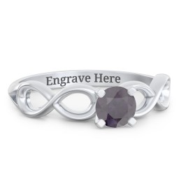 1/2 ct. Round Gemstone Infinity Engagement Ring in 925 Sterling Silver with Alexandrite