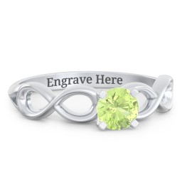 1/2 ct. Round Gemstone Infinity Engagement Ring in 925 Sterling Silver with Peridot
