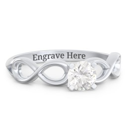 1/2 ct. Round Gemstone Infinity Engagement Ring in 925 Sterling Silver with White Premium Zirconia