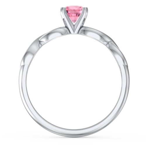 1/2 ct. Round Gemstone Infinity Engagement Ring – Sterling Silver with Pink Tourmaline