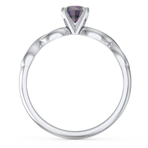 1/2 ct. Round Gemstone Infinity Engagement Ring – Sterling Silver with Alexandrite