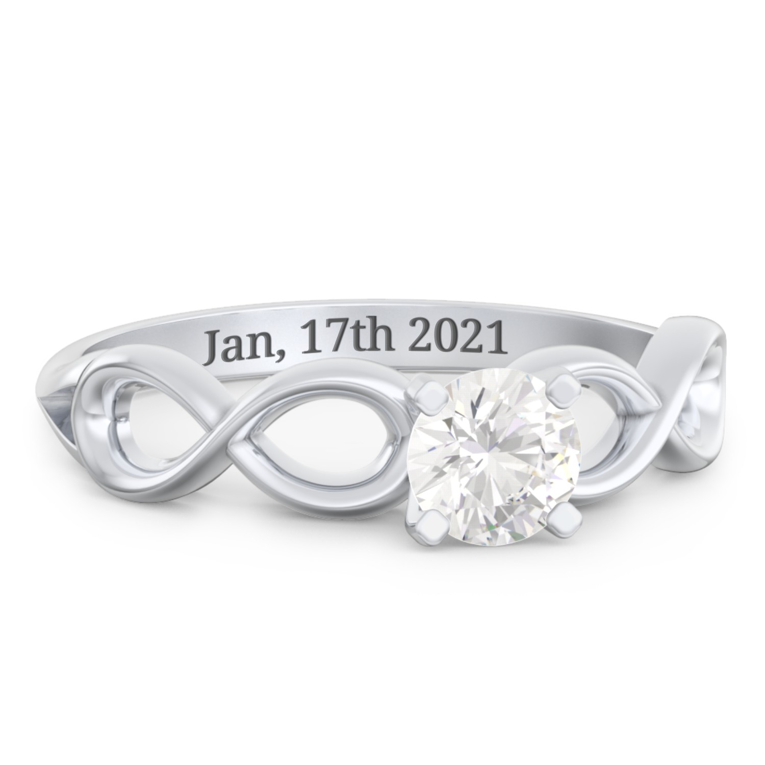 12 ct Round Gemstone Infinity Engagement Ring