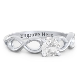 1/2 ct. Round Gemstone Infinity Peek-A-Boo Engagement Ring
