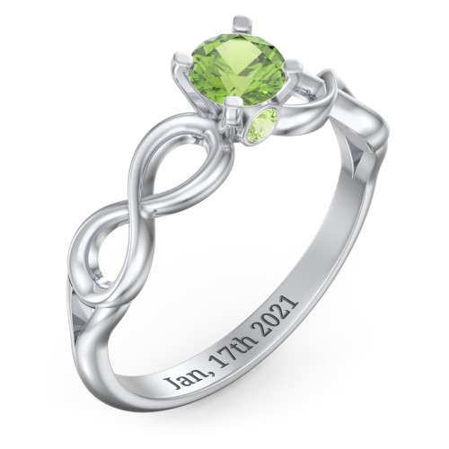 1/2 ct. Round Gemstone Infinity Peek-A-Boo Engagement Ring