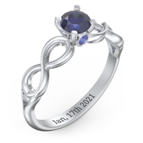 1/2 ct. Round Gemstone Infinity Peek-A-Boo Engagement Ring