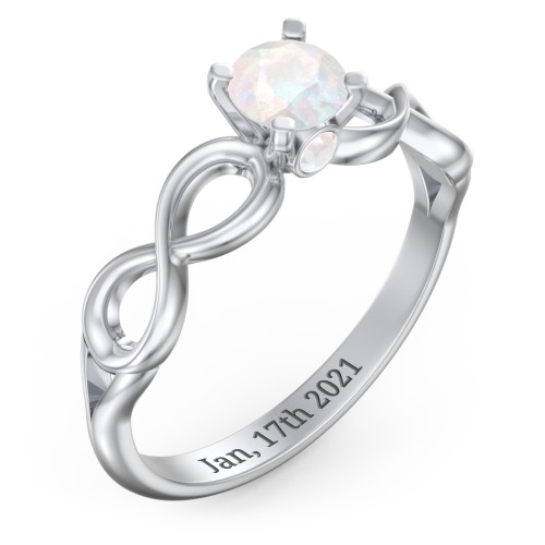 1/2 ct. Round Gemstone Infinity Peek-A-Boo Engagement Ring