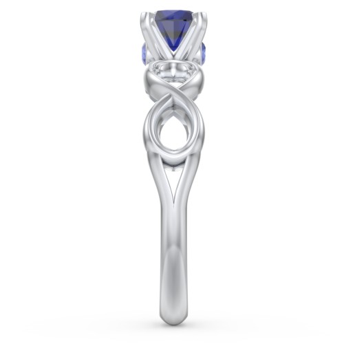1/2 ct. Round Gemstone Infinity Peek-A-Boo Engagement Ring