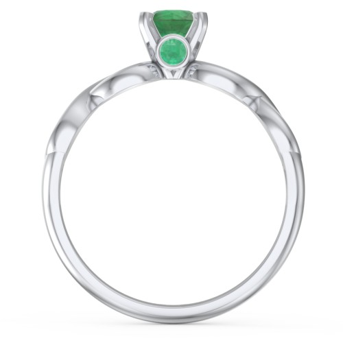 1/2 ct. Round Gemstone Infinity Peek-A-Boo Engagement Ring – Sterling Silver with Emerald