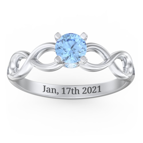 1/2 ct. Round Gemstone Infinity Peek-A-Boo Engagement Ring