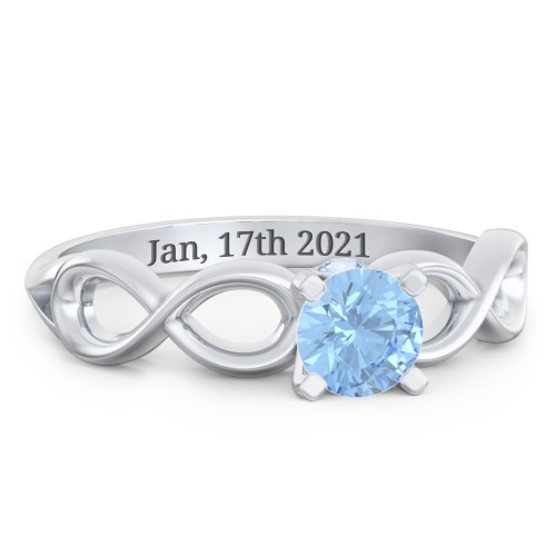 1/2 ct. Round Gemstone Infinity Peek-A-Boo Engagement Ring