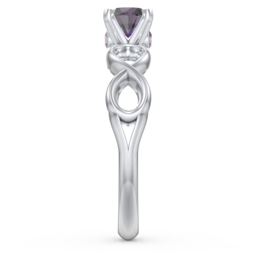 1/2 ct. Round Gemstone Infinity Peek-A-Boo Engagement Ring – Sterling Silver with Alexandrite