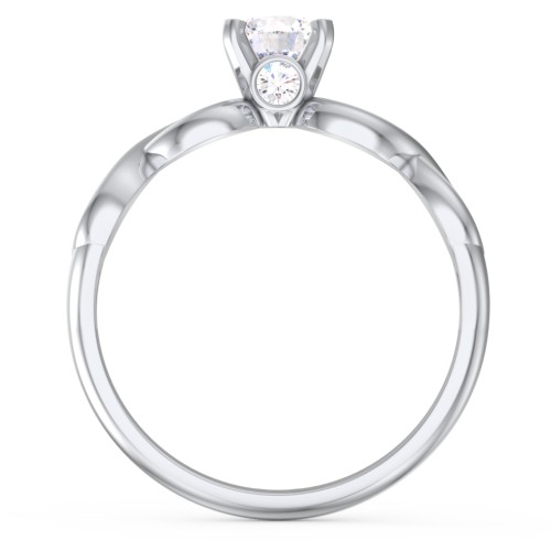 1/2 ct. Round Gemstone Infinity Peek-A-Boo Engagement Ring – Sterling Silver with Diamond